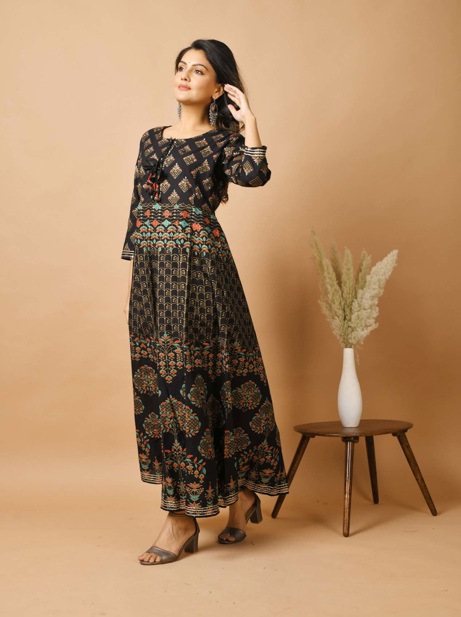 Black Ethnic Gown - pacificexportsimports - #tag1#