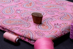 Block Print Fabric by the yard - Pink Hand Dyed Fabric - pacificexportsimports - #tag1#