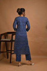 Blue Printed Kurta pant With Dupatta Suit Set - pacificexportsimports - #tag1#