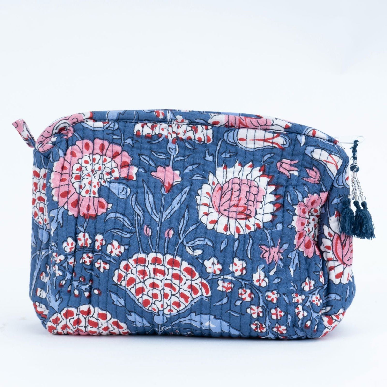 Distant Blue Blockprinted Pouches - pacificexportsimports - #tag1#