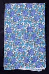 Floral Hand Block Cotton Green Fabric - pacificexportsimports - #tag1#