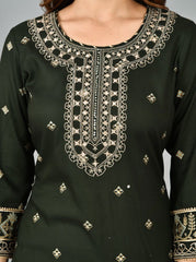 Green Embroidered Kurta Sharara Set - pacificexportsimports - #tag1#
