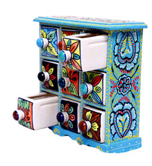 Hand Painted Ceramic Drawer box -9 Drawer - pacificexportsimports - #tag1#
