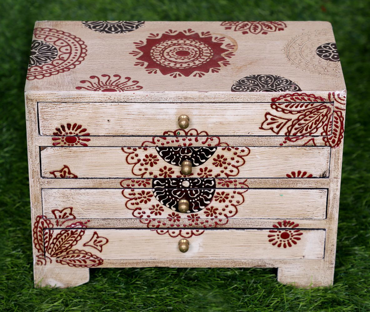 Handmade Hand Painted Colorful Drawer Wooden - pacificexportsimports - #tag1#