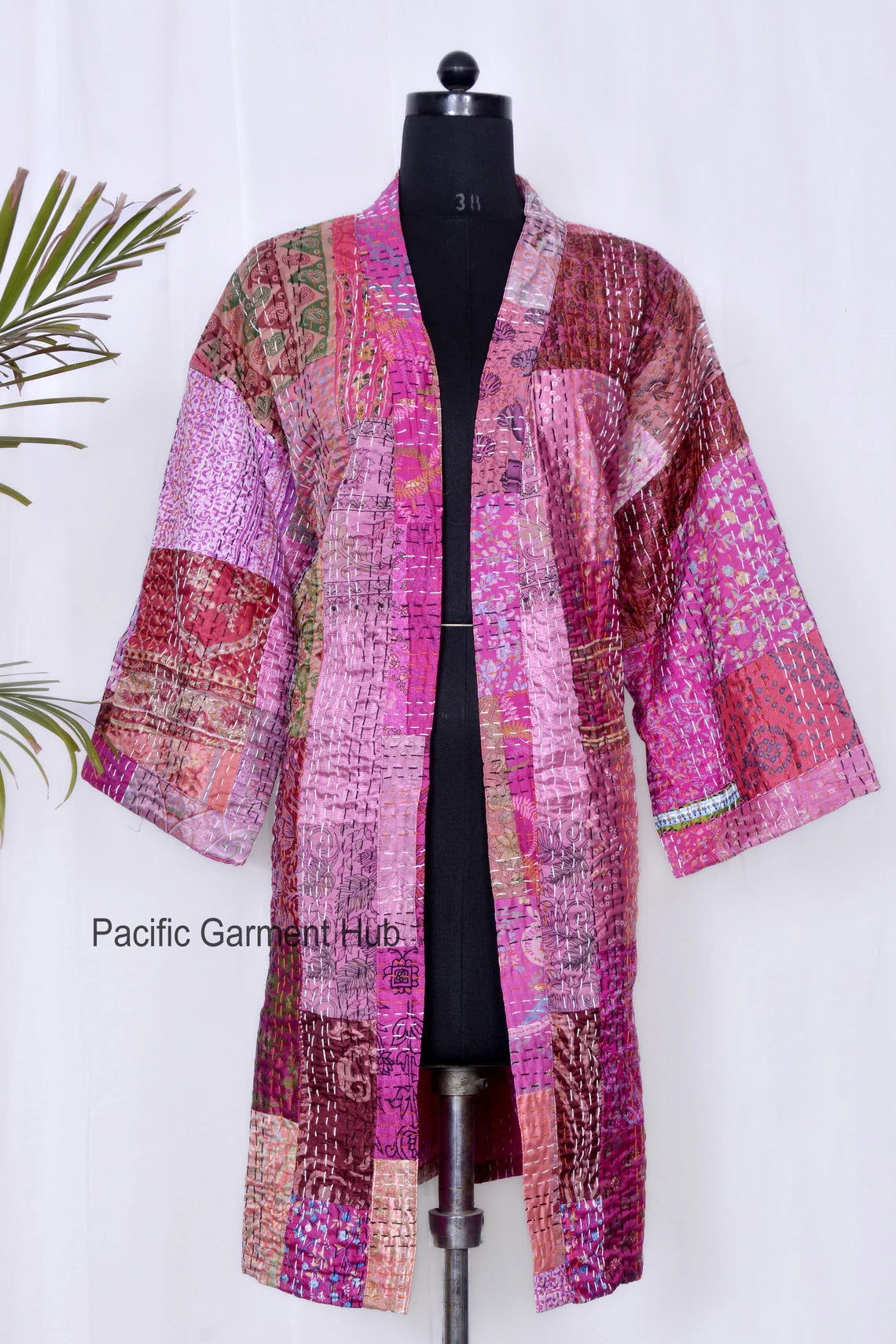 Indian Handmade Kantha Quilt Short Jacket - pacificexportsimports - #tag1#