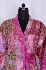 Indian Handmade Kantha Quilt Short Jacket Kimino - pacificexportsimports - #tag1#