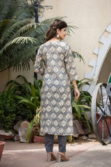 Mirror Embroidered Grey Salwar Dress - pacificexportsimports - #tag1#