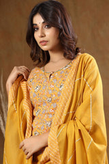 Mustard Floral Print Suit Set - pacificexportsimports - #tag1#