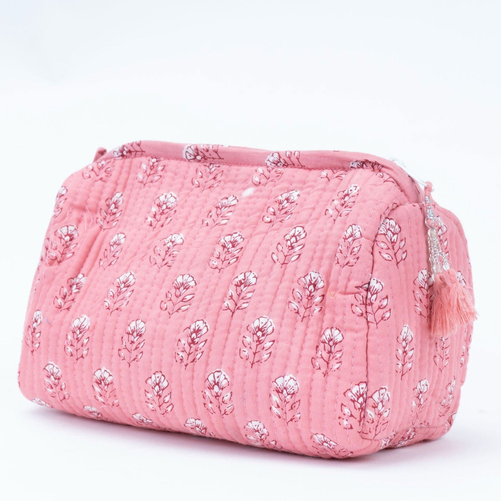Pink Plum Blockprinted Pouches - pacificexportsimports - #tag1#