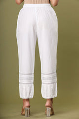 Plain White loose pant trousers with pockets - pacificexportsimports - #tag1#