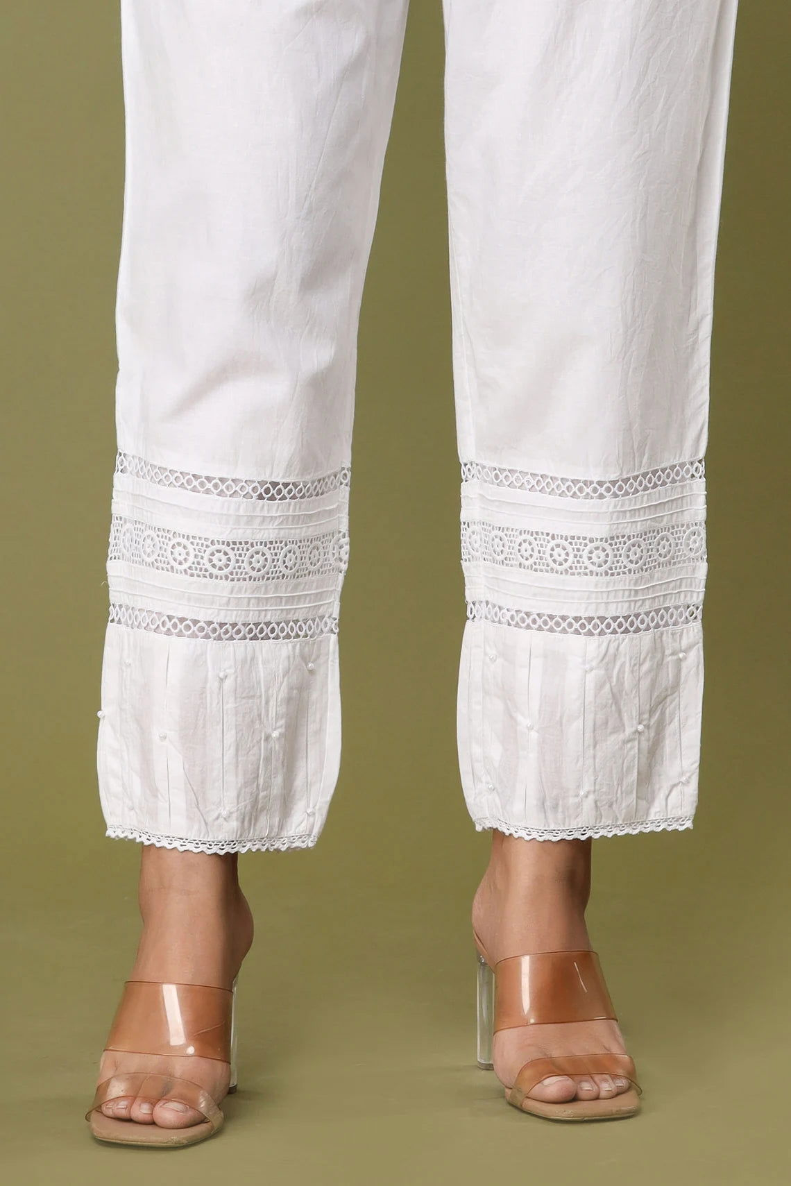 Plain White loose pant trousers with pockets - pacificexportsimports - #tag1#