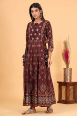 Red Embroidered Cotton Ethnic Kurta - pacificexportsimports - #tag1#