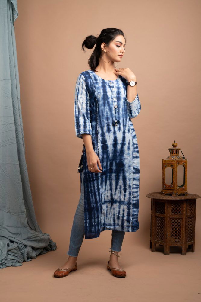 Tie-Dye Print Cotton Casual Kurta - pacificexportsimports - #tag1#