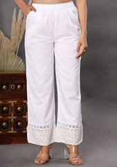 Wide Ice White Laced Cut Work Pant - pacificexportsimports - #tag1#