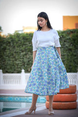 Women Block Print Cotton Skirt - pacificexportsimports - #tag1#