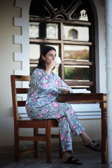Women Cotton Floral Print Long Pajama Set - pacificexportsimports - #tag1#