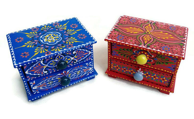 Wooden HandPainted Ceramic Drawer - pacificexportsimports - #tag1#