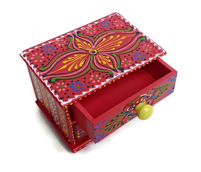 Wooden HandPainted Ceramic Drawer - pacificexportsimports - #tag1#