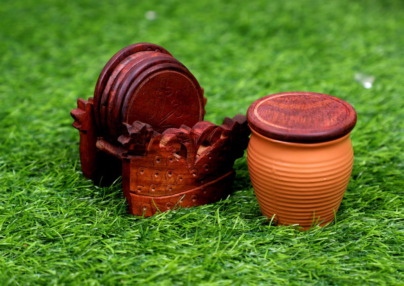 Wooden Handmade Tea Coaster - pacificexportsimports - #tag1#