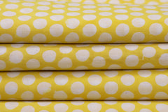 Yellow Floral Block Print Cotton Fabric - pacificexportsimports - #tag1#