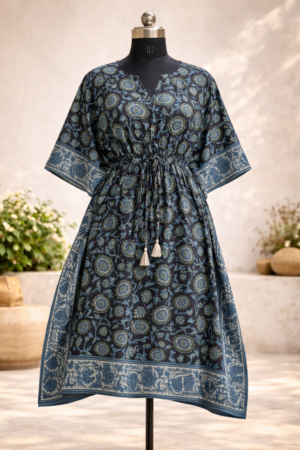 Floral Cotton Kaftan Dress