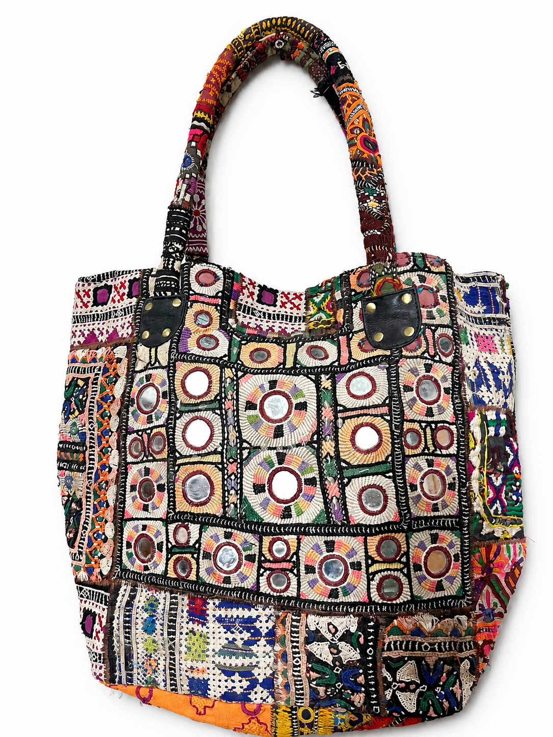 Boho Banjara Patchwork Crossbody Bag, Vintage Embroidery, Indian Tote - Image 4