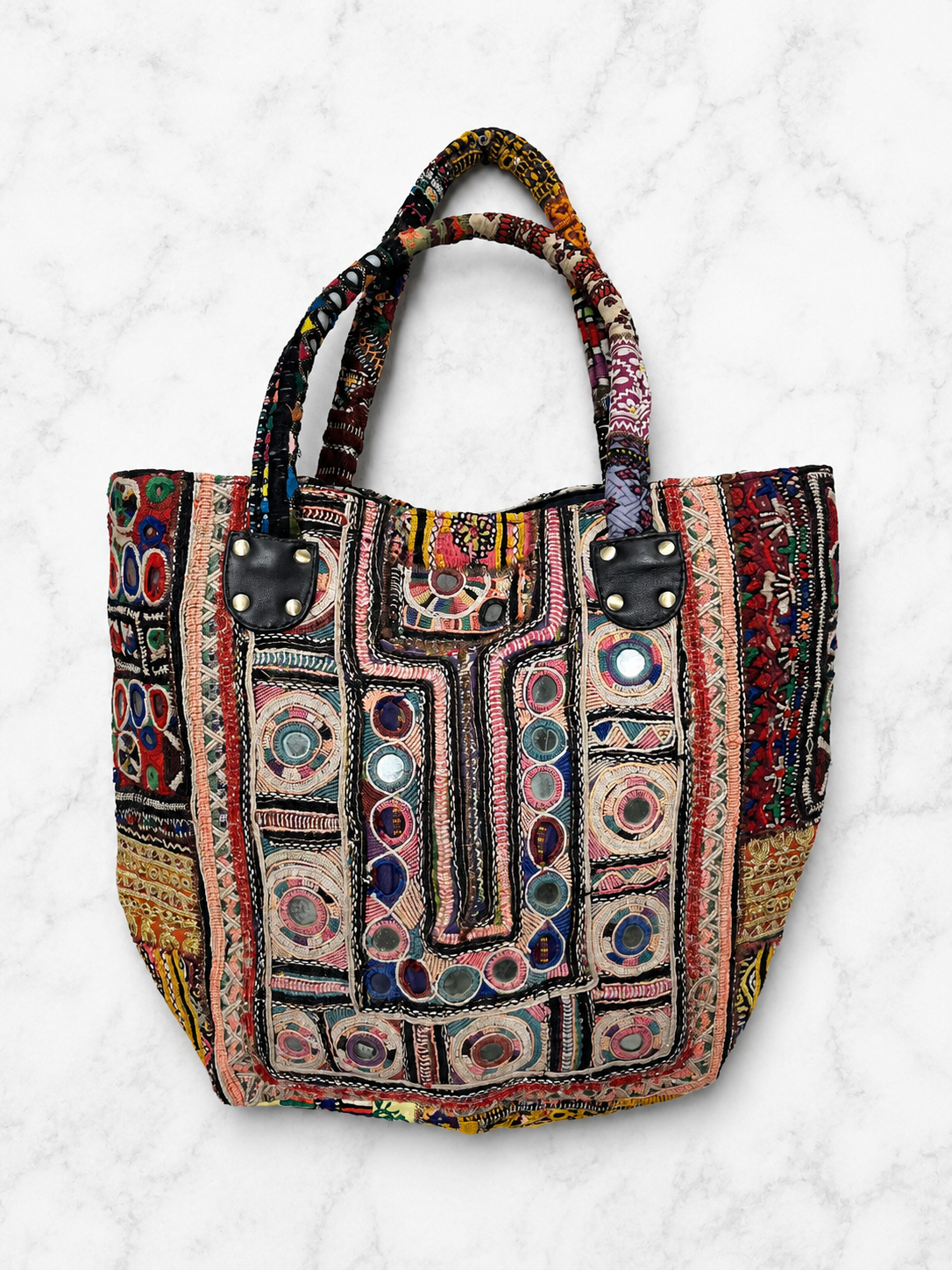 Boho Banjara Patchwork Crossbody Bag, Vintage Embroidery, Indian Tote - Image 2