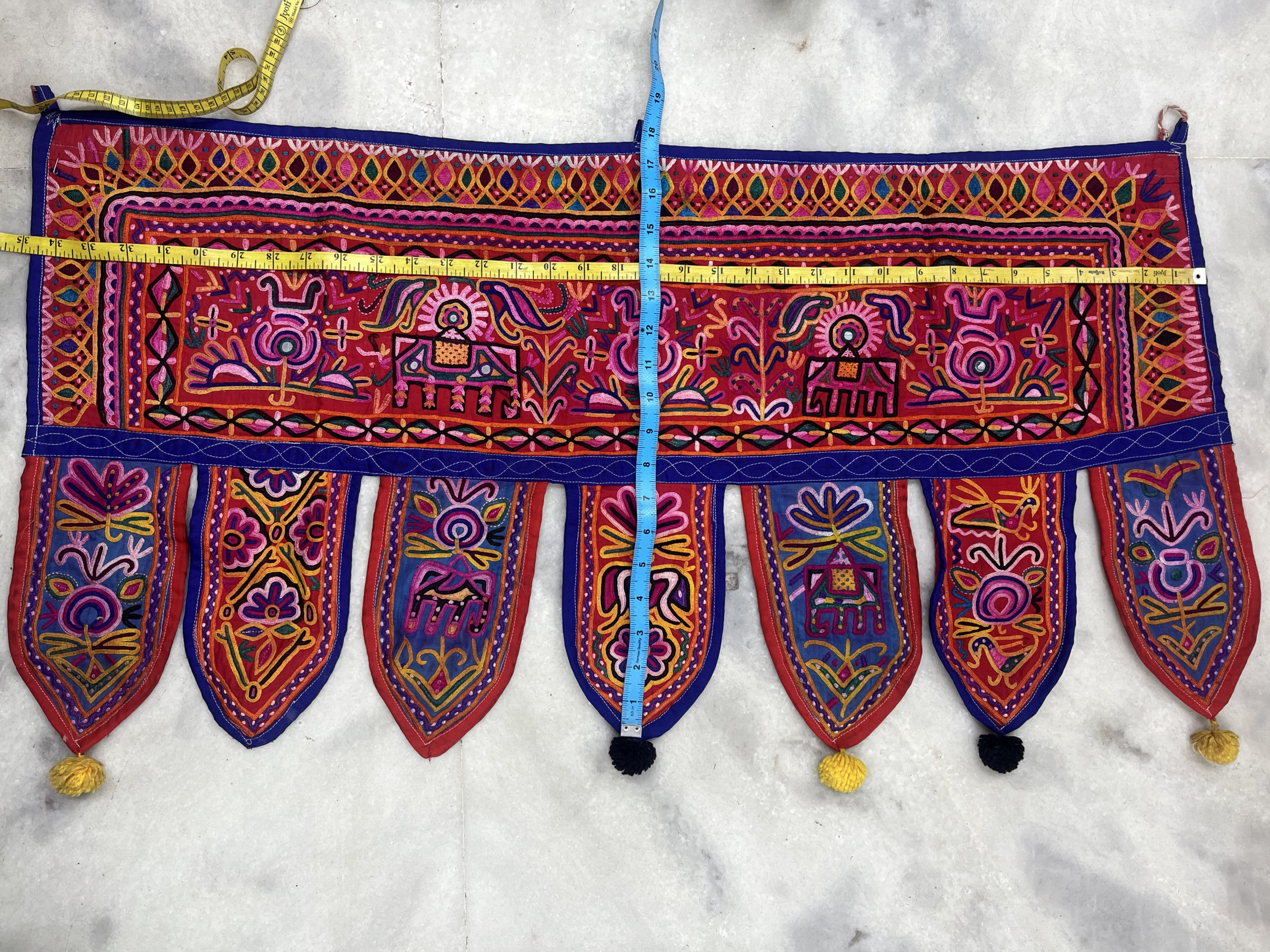 Vintage Handcrafted Kutch Embroidery Toran | Traditional Indian Door Hanging | Boho Wall Decor | Gujarati Textile Art | Ethnic Home Decor