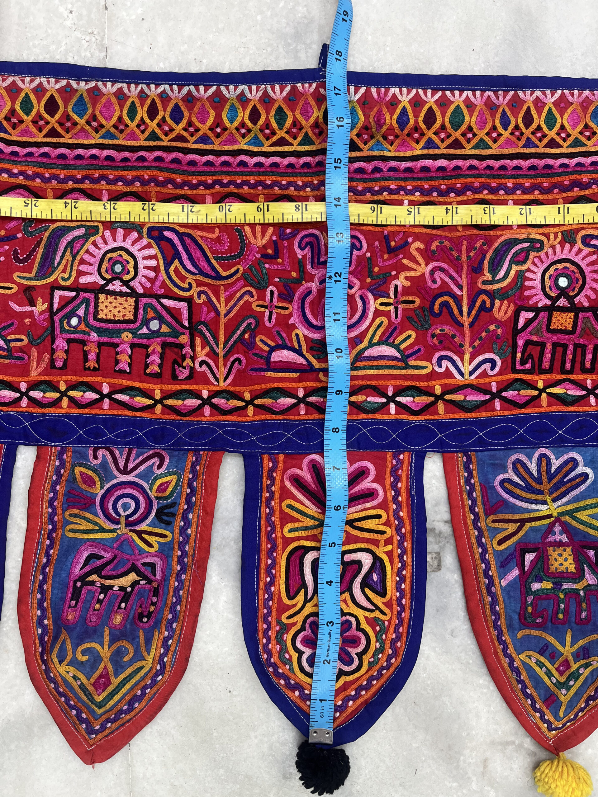 Vintage Handcrafted Kutch Embroidery Toran | Traditional Indian Door Hanging | Boho Wall Decor | Gujarati Textile Art | Ethnic Home Decor - Image 6